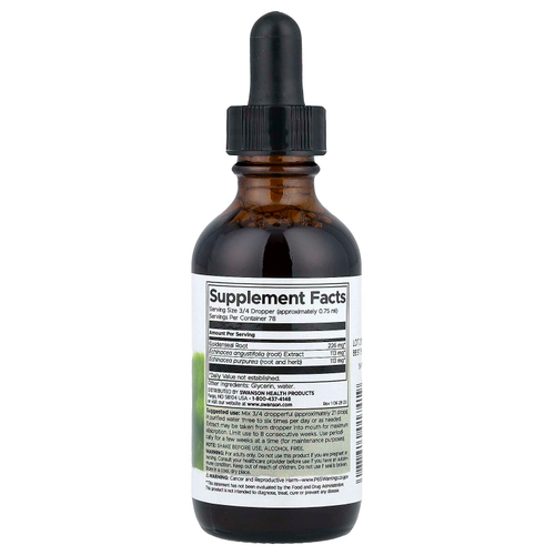 Swanson, жидкий экстракт эхинацеи и желтокорня, без спирта, 59 мл (2 жидк. унции)