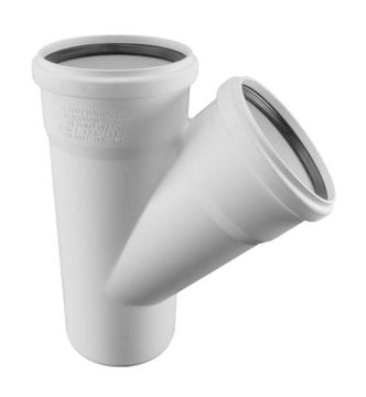 Тройник Rehau Raupiano Plus 50/50/45° для канализационных труб (арт. 11212341001)