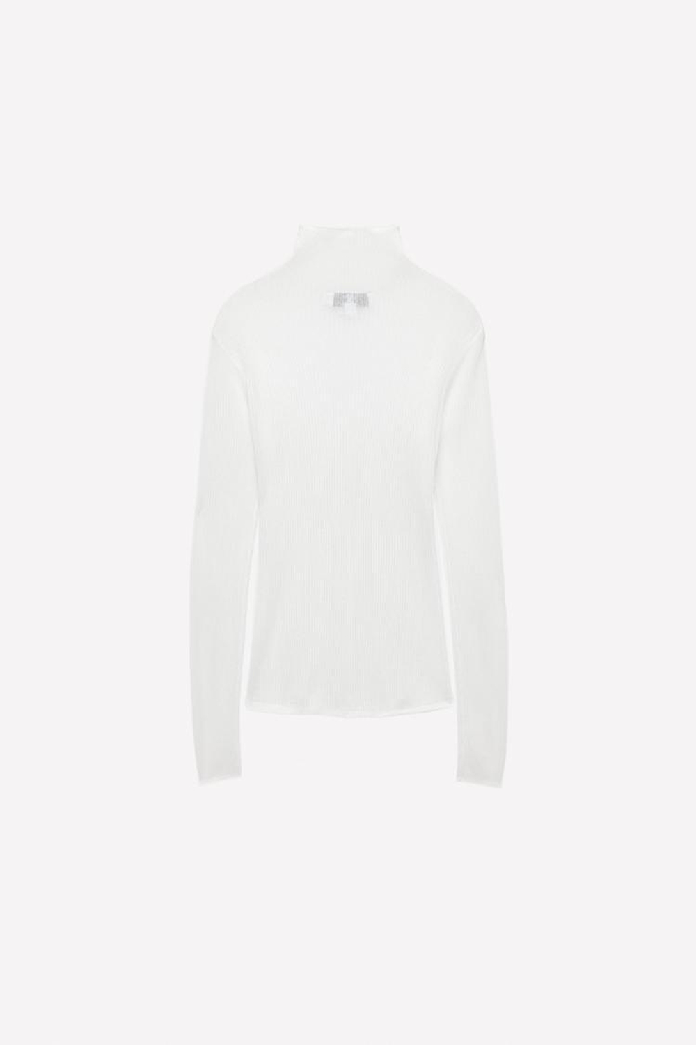 ZARA X LUDOVIC DE SAINT SERNIN ПОЛУПРОЗРАЧНЫЙ ТОП, БЕЛЫЙ