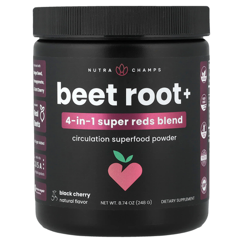 NutraChamps, Beet Root+, со вкусом черешни, 248 г (8,74 унции)