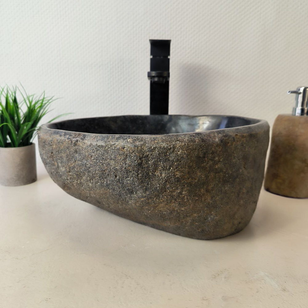 Раковина из речного камня RS-66031 37х33х15 из натурального камня