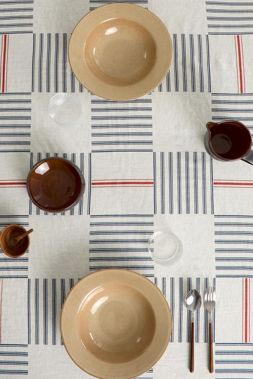 ZARA HOME ЛЬНЯНАЯ СКАТЕРТЬ С РИСУНКОМ, СИНИЙ