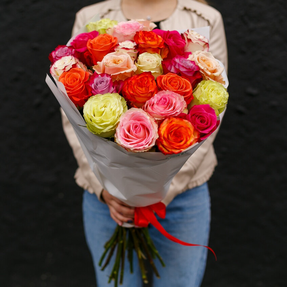 Букет из крупных роз  25 шт