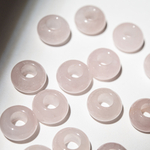 Каменный бублик, 14мм, натуральный розовый кварц