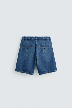 ZARA ДЖИНСОВЫЕ ШОРТЫ-ЧИНОСЫ, ВЫЦВЕТШИЙ СИНИЙ