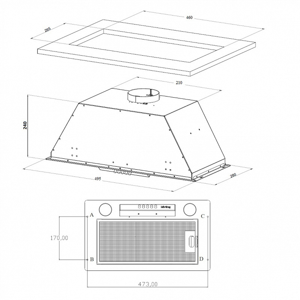 Встраиваемая вытяжка Korting KHI 6631 RB