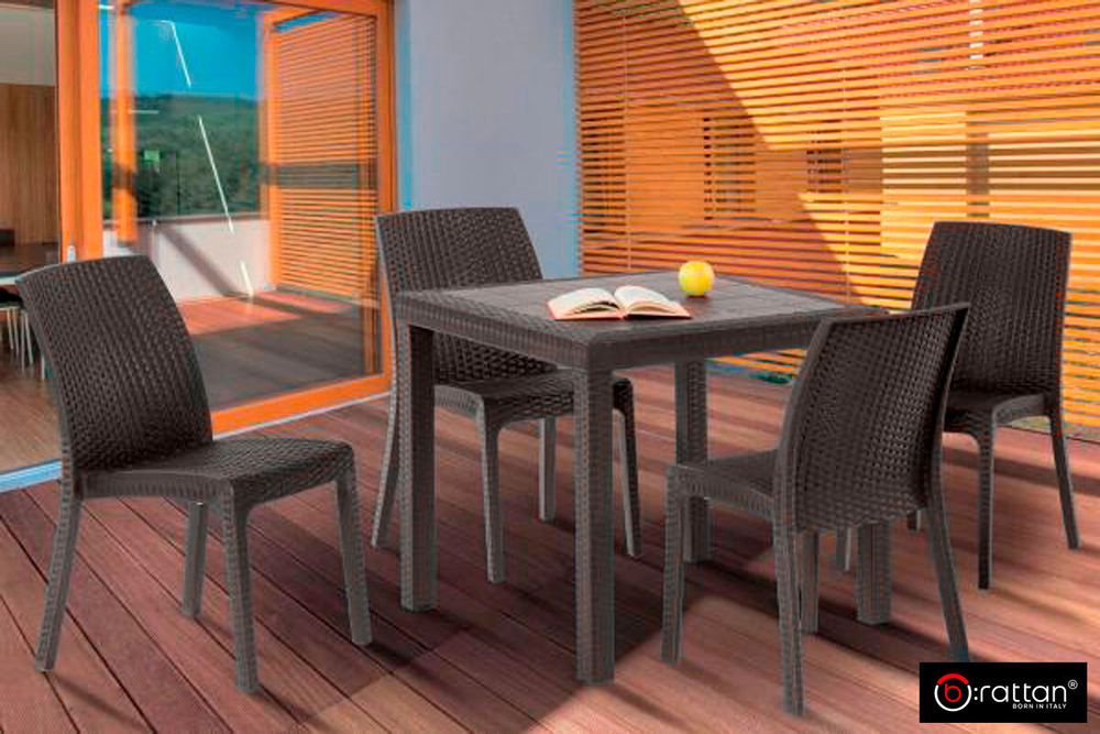 Стол B:rattan Dallas 800*800мм, коричневый