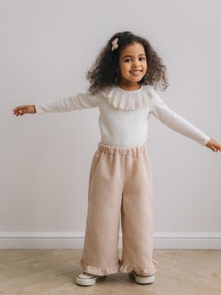 Вельветовые брюки с рюшками, Милк