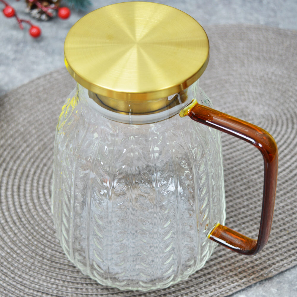 Чайник-кувшин заварочный 1,5л, рельефное стекло, ZEIDAN Z-4340