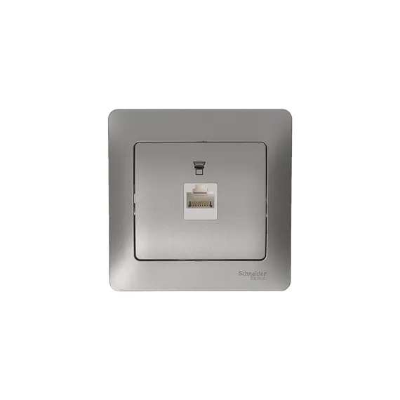 Розетка компьютерная 1-м Glossa RJ45 кат.5E механизм платина SE GSL001281K