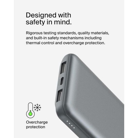 Внешний аккумулятор Belkin BoostCharge 10000mAh (BPB011btGY) Gray / Серый