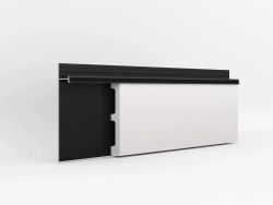 Скрытый плинтус усиленный Strong черный матовый, 3000x13,1x80 мм