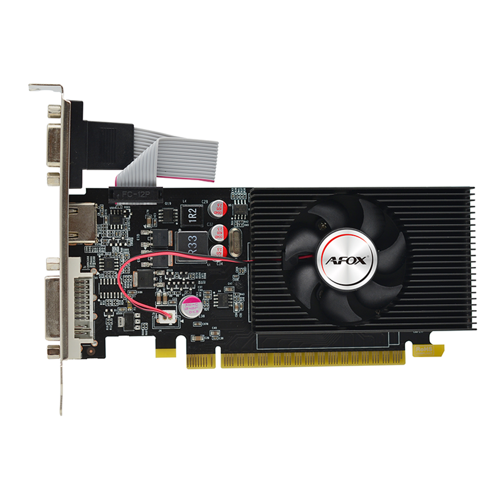 Видеокарта AFOX NVIDIA GeForce GT730, 2Гб GDDR3, 128 бит, LP, Retail, PCIe2.0, 1xFAN, 1-SLOT, 25Вт, VGA, HDMI, DVI (AF730-2048D3L5)