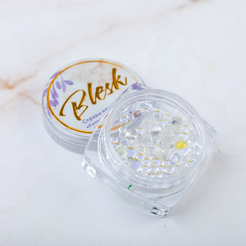 Blesk, Стразы круглые "Капли росы" №02, разноразмерные ~70 шт