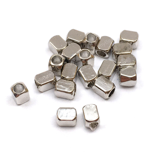 Бусины для украшений  3.5х2.5 мм, родий