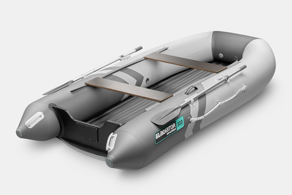 Надувная лодка GLADIATOR E300SL светло-темносерый