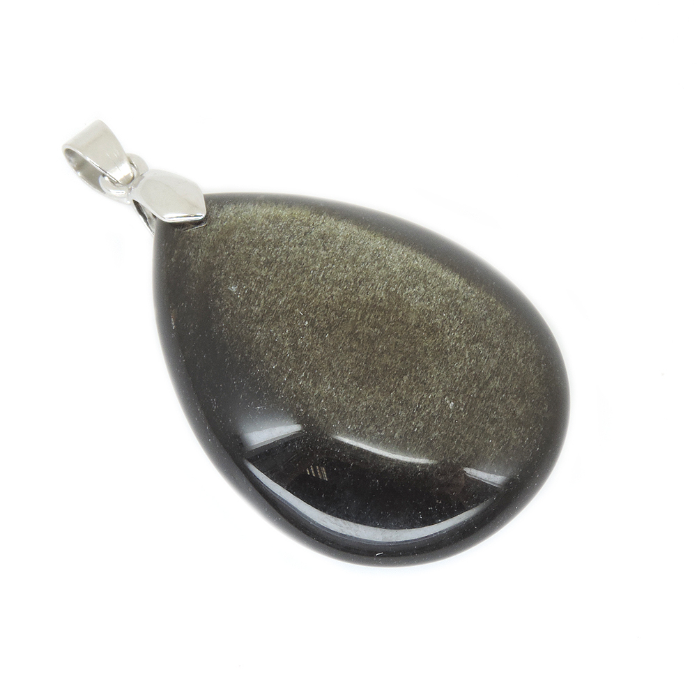 Кулон "Капля"обсидиан золотой асс.