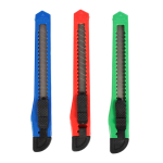 Нож канцелярский 9 мм классические цвета 4 цвета микс, С-40430