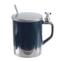 GAEM Кружка с крышкой и ложкой, 330 мл, L12 W8 H12,5 см, 4в.