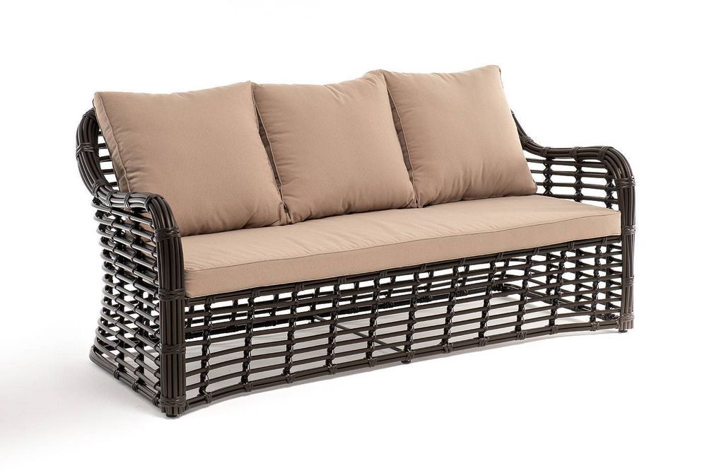 "Ницца" диван из искусственного ротанга трехместный, цвет бронзовый