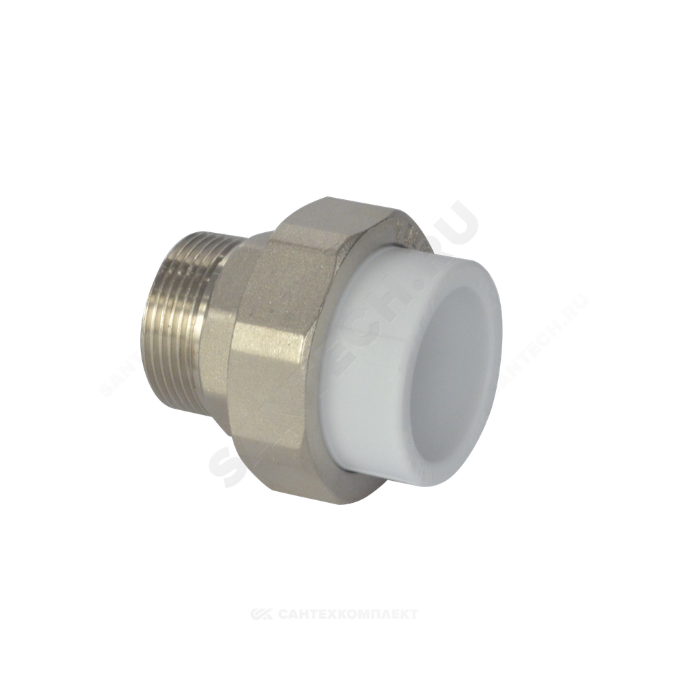 Муфта PP-R комбинированная разъемная белая Дн 40х1 1/4" НР усиленная VALFEX 10156032У