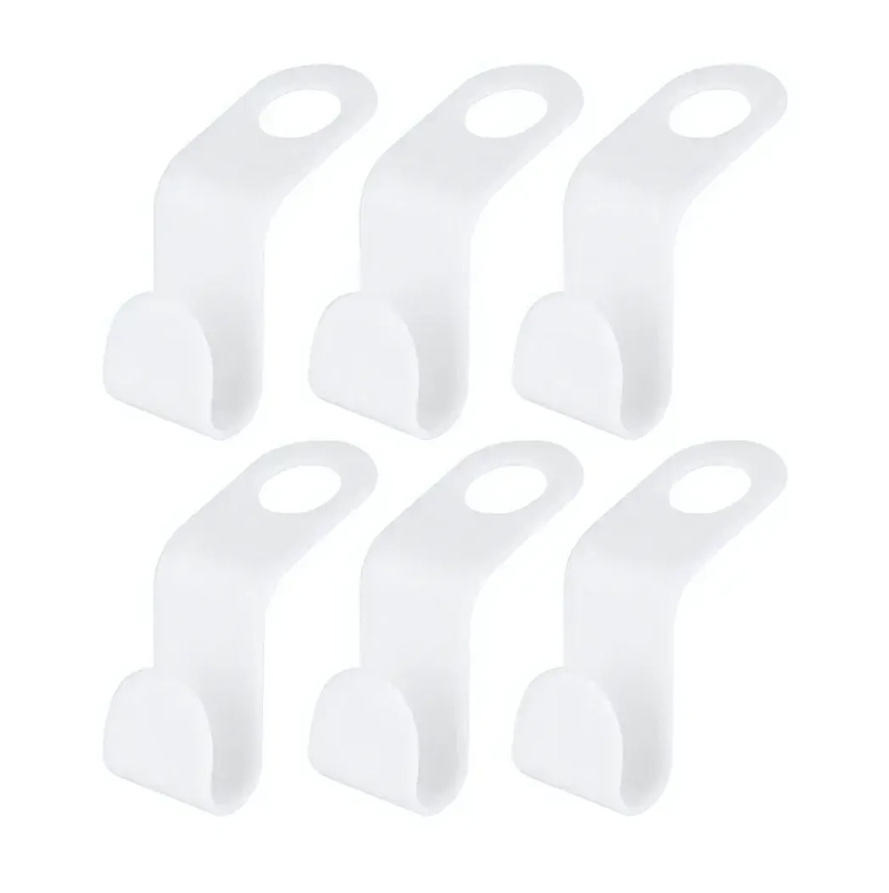 Крючки для вешалок в наборе 6шт «ЭКСПЕРТХАУС», цвет белый, в пакете с подвесом