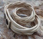 Браслет-косичка в 2 оборота | кожа