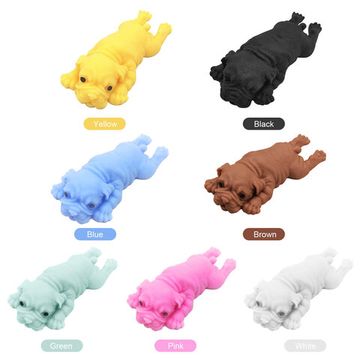 Собака Мопс тянучка давилка маленькая 10см в ассорт.