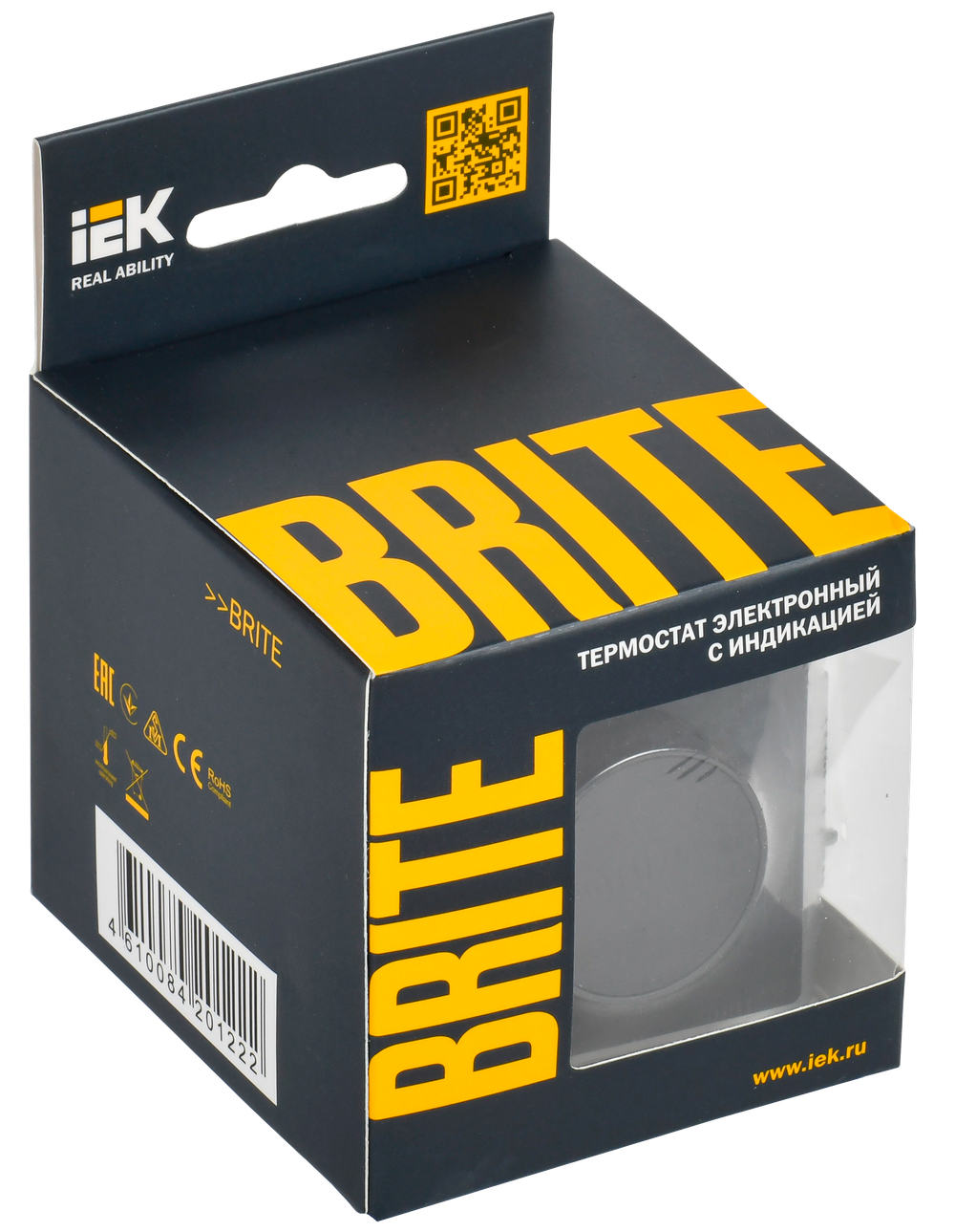 BRITE Термостат электронный с индикацией ТС10-1-БрГ графит IEK