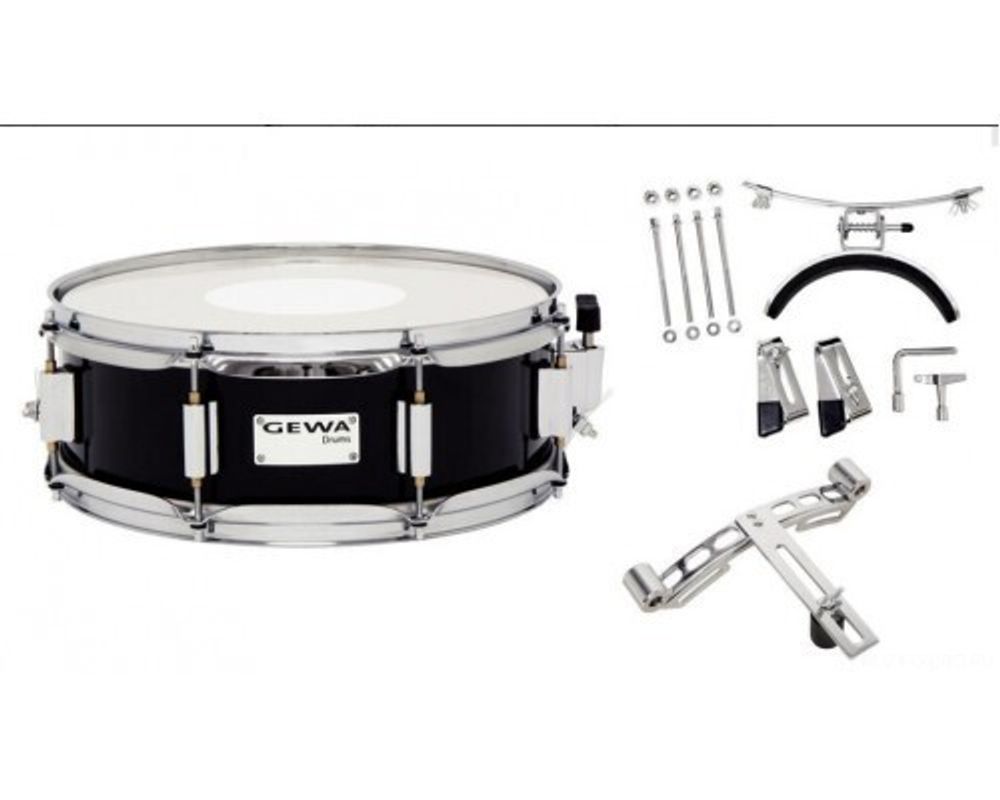 GEWA Marching Small Drum Birch Black Chrome 14x5.5&quot; маршевый малый барабан 14x5,5