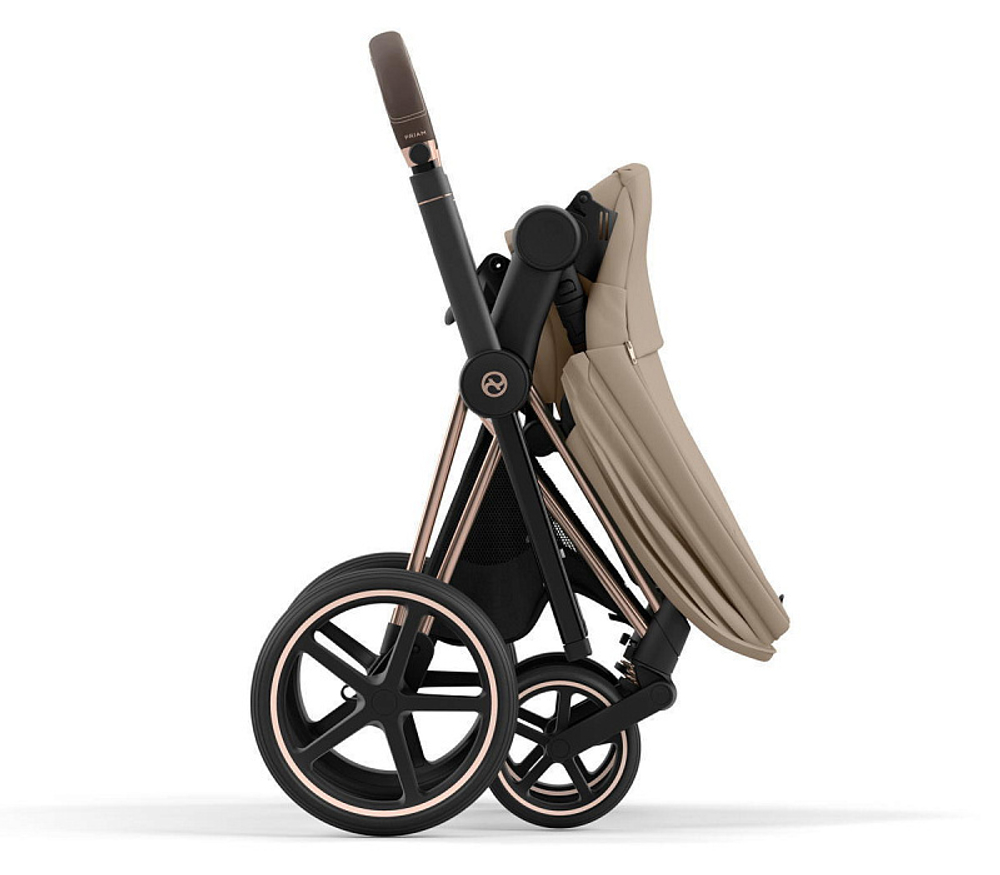 Коляска 3 в 1 Cybex Priam IV Rosegold и автокресло Cloud G i-Size Ocean Blue Plus Cozy Beige