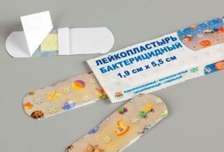 Лейкопластырь LEIKO бактерицидный полим.осн. с рисунком 1,9х5,5 телесн. (1000/10000шт)