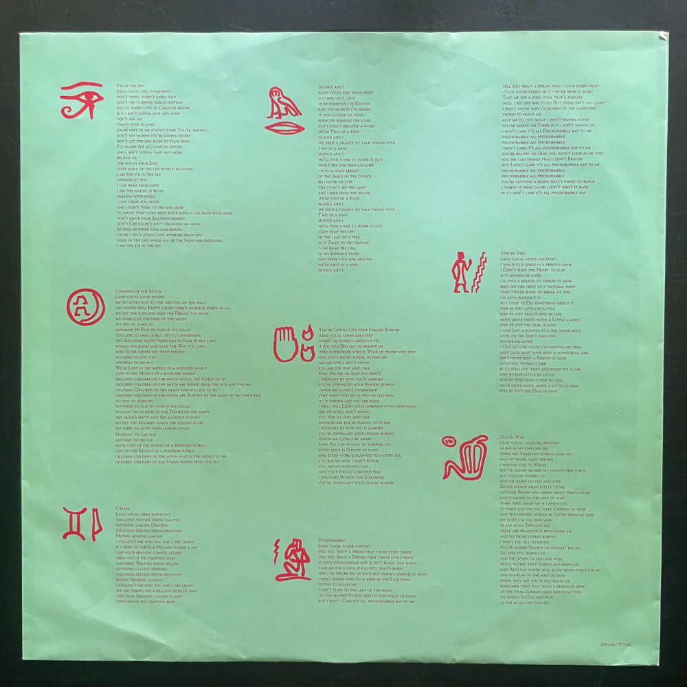 The Alan Parsons Project - Eye In The Sky (Европа 1982г.)