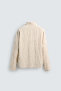 ZARА Х AARON LEVINE РУБАШКА ИЗ СТРУЯЩЕЙСЯ ТКАНИ СВОБОДНОГО КРОЯ, ЦВЕТ ЛЬДА