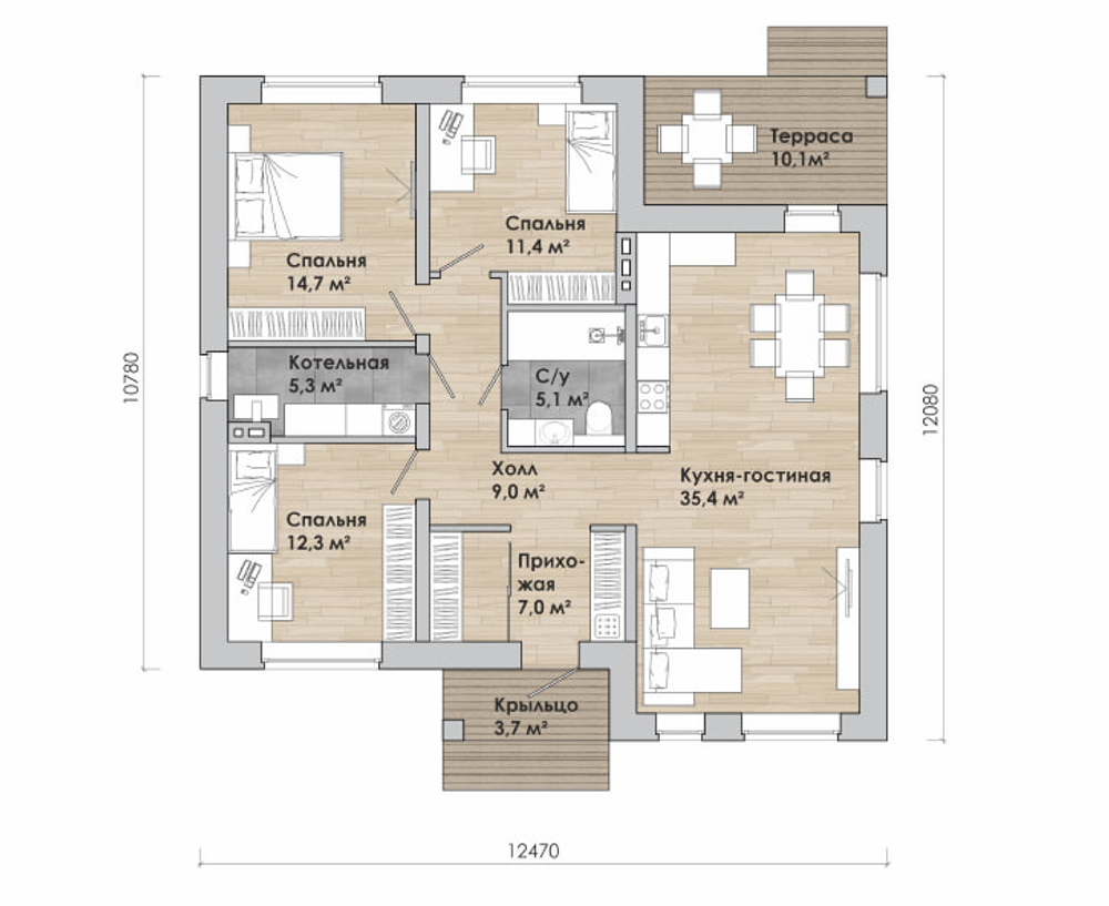Проект Дома 101,7 кв. м К-57