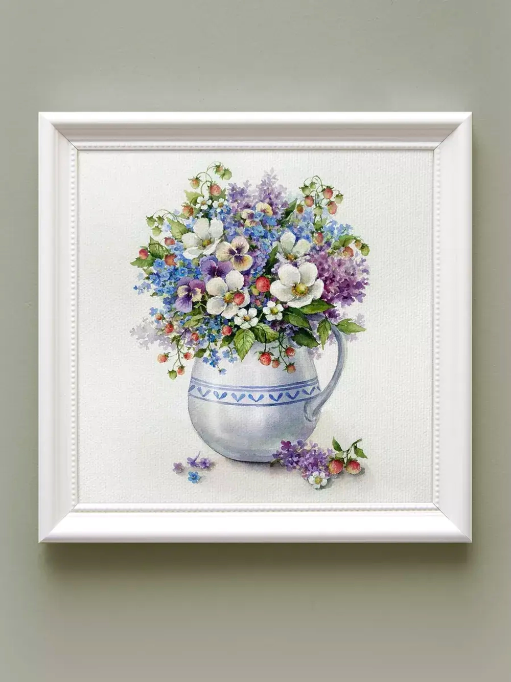 Картины на стену интерьерные на холсте 4 шт, 23*23 см