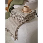 Плед из шерсти бежево-серого цвета из коллекции essential, 130х180 см