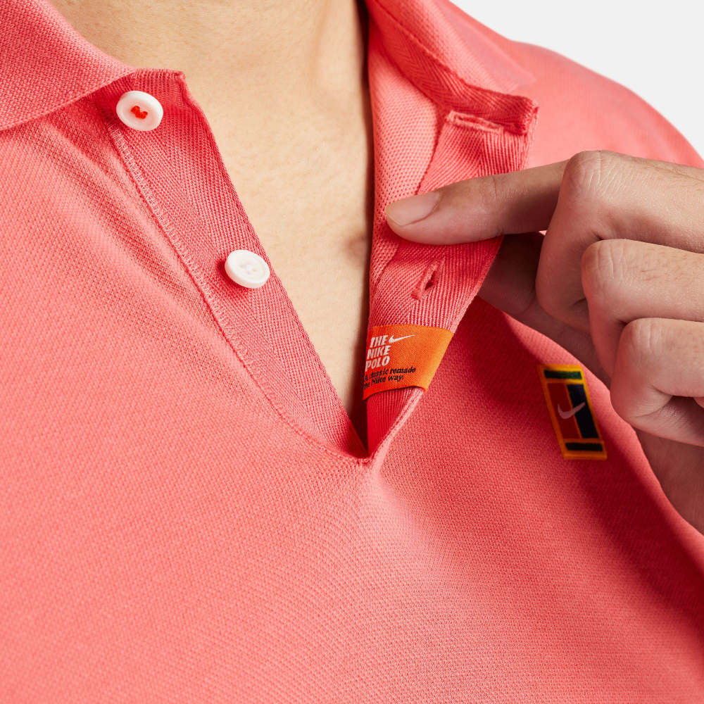 Мужское теннисное поло Nike Dri-Fit Heritage Slim 2 Polo Men - Coral