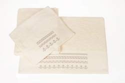 Набор полотенец 3 шт Devilla Орнамент экрю