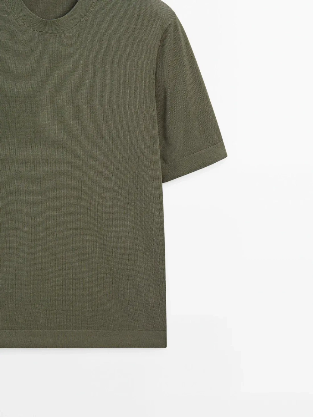 Massimo Dutti Трикотажная футболка с коротким рукавом - Studio, хаки