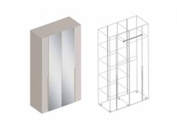 Шкаф 4-ств с зеркалом "Тефия" (Софт сантьяго/Тефия) МФ Велес, г. Туймазы