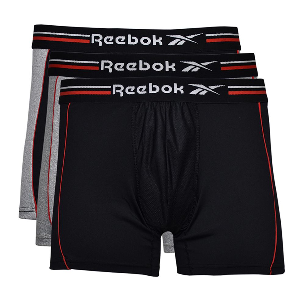 Мужские спортивные боксеры Reebok Mens Sports Trunk JARVIS 3P - black/grey marl/vector red