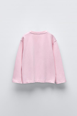 ZARA ЛОНГСЛИВ С ПРИНТОМ «ГРАФФИТИ», РОЗОВЫЙ