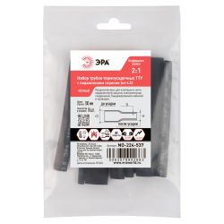 Набор термоусадочных трубок ЭРА NO-224-537 ТТУ нг-LS 2/1 №3 9 типоразмеров черного цвета по 2 шт L=100 мм