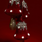 Набор украшений подвесных Гриб 3шт. (стекло), Н8х4х4см, красный