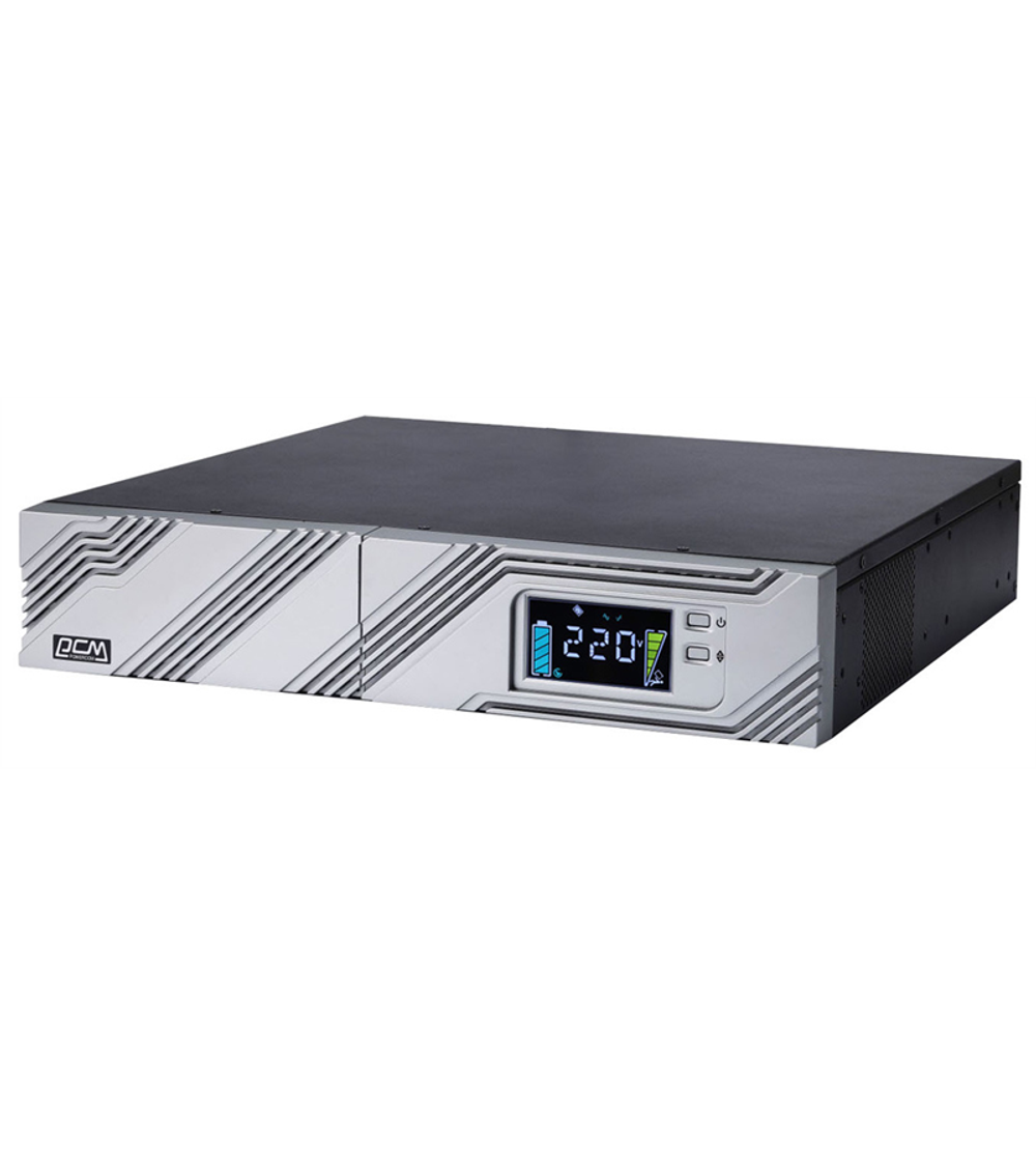 Powercom Smart-UPS SMART RT, Line-Interactive, 1000VA/900W, Rack/Tower, 8*IEC320-C13 (8 batt), Serial+USB, SNMP Slot, подкл. доп. Батарей (1157673)