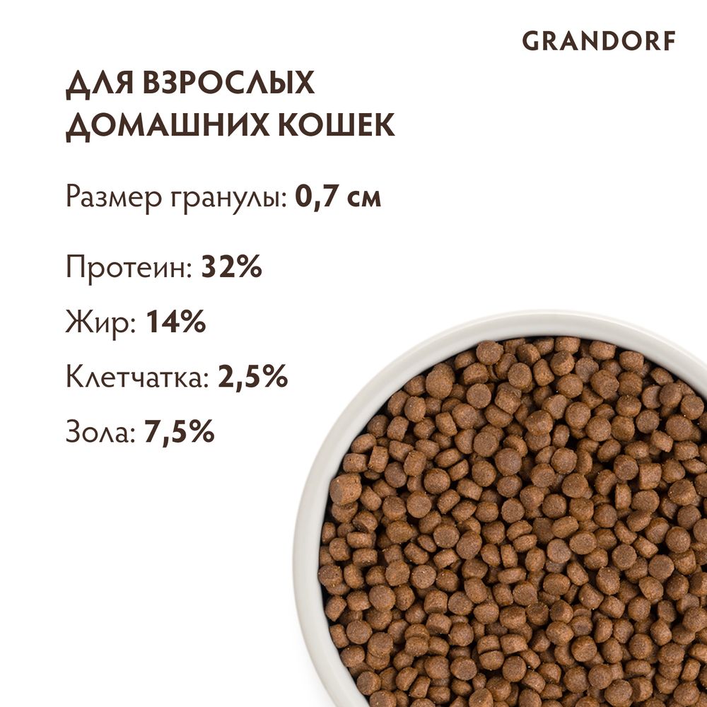 Сухой корм Grandorf CAT 4 Meat PROBIOTIC INDOOR для домашних кошек, 4 мяса с пробиотиками Сухой корм Grandorf CAT 4 Meat PROBIOTIC INDOOR для домашних кошек, 4 мяса с пробиотиками