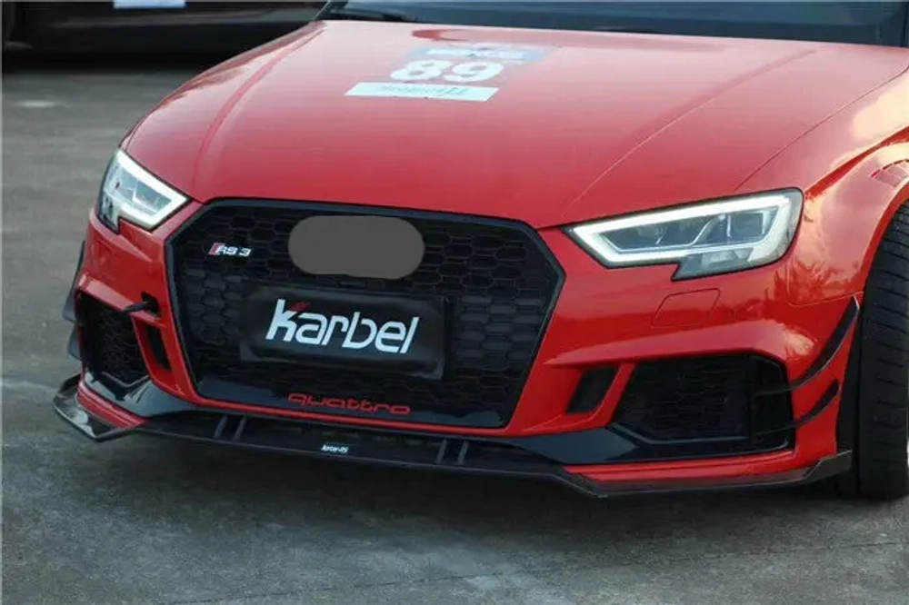 Карбоновая губа переднего бампера для AUDI RS3 2018-2020 B9 Ауди аэродинамический обвес