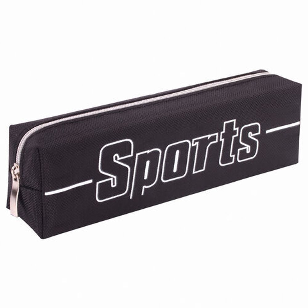 Пенал BRAUBERG, 1 отделение, полиэстер, "Sport", черный, 19х4х6 см, 270267