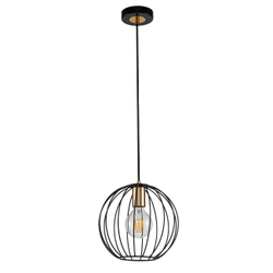 Подвесной светильник 1x60Вт E27, металл, чёрный/бронза